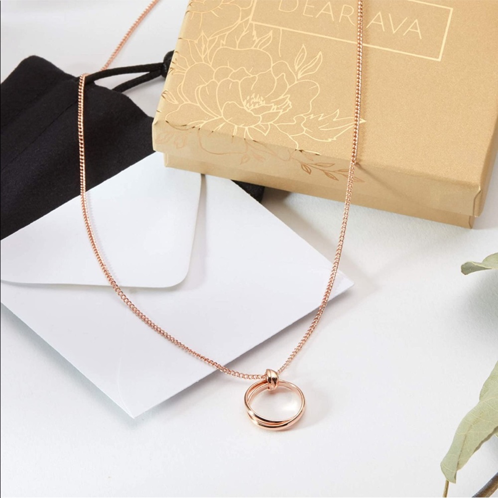 Dear Ava Sister of the Bride Gift Necklace: Sister Wedding Gift Rose Gold Plated - Picture 4 of 5